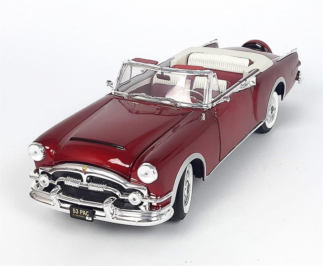 RoadSignature 92798 1/18 Ölçek, 1953 Packard Caribbean, Kırmızı, Sergilemeye Hazır Metal Araba Modeli
