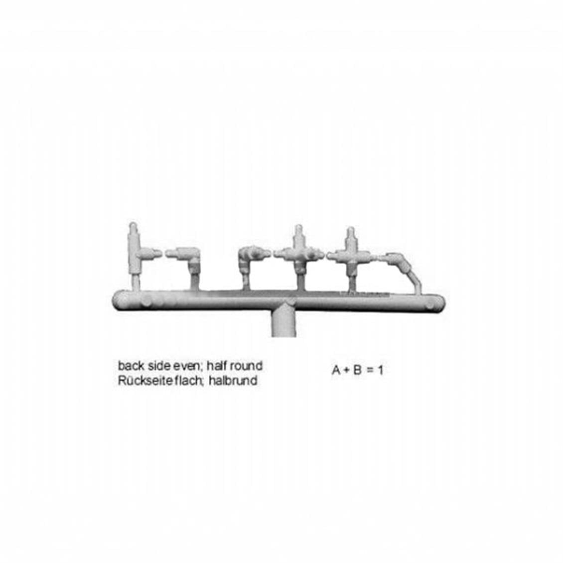 Schulcz 174300 1/100 Ölçek, Boru Başlama (Fittings) Seti -Beyaz -