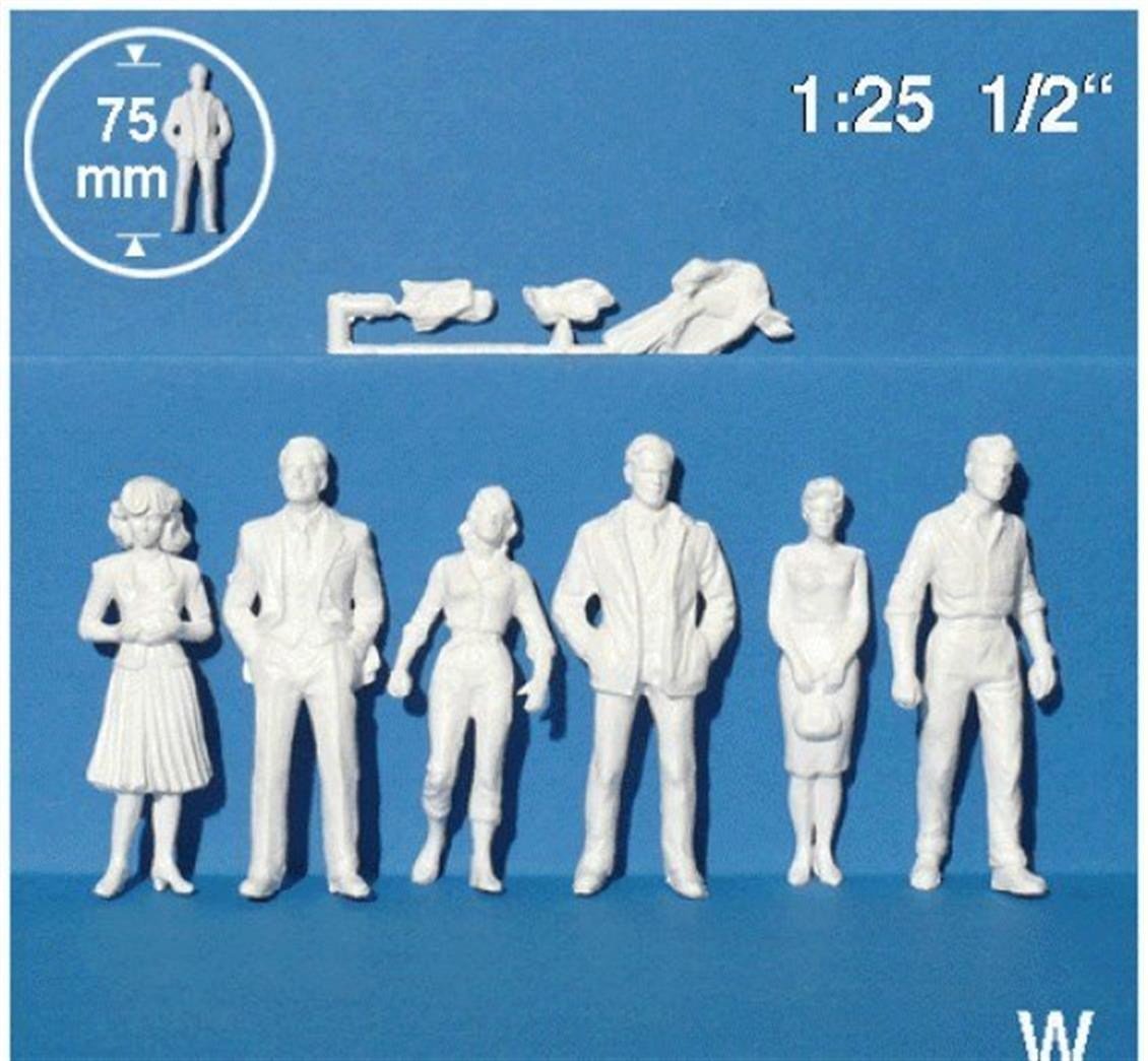 Schulcz 27011 1/25 Ölçek, Ayakta Duran Ve Yürüyen Figürler -Beyaz