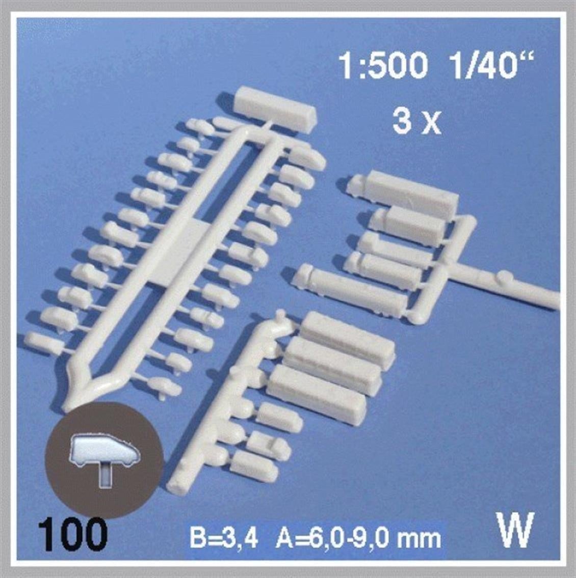 Schulcz 320201 1/500 Ölçek, Farklı Karayolu Araçları -Beyaz-100 A
