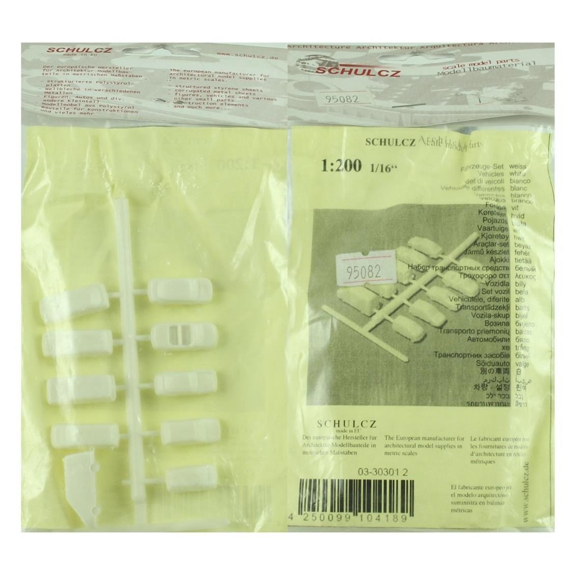 Schulcz 330301-2 1/200 Ölçek, Araba, 10 Farklı Model-Beyaz-10 Ade