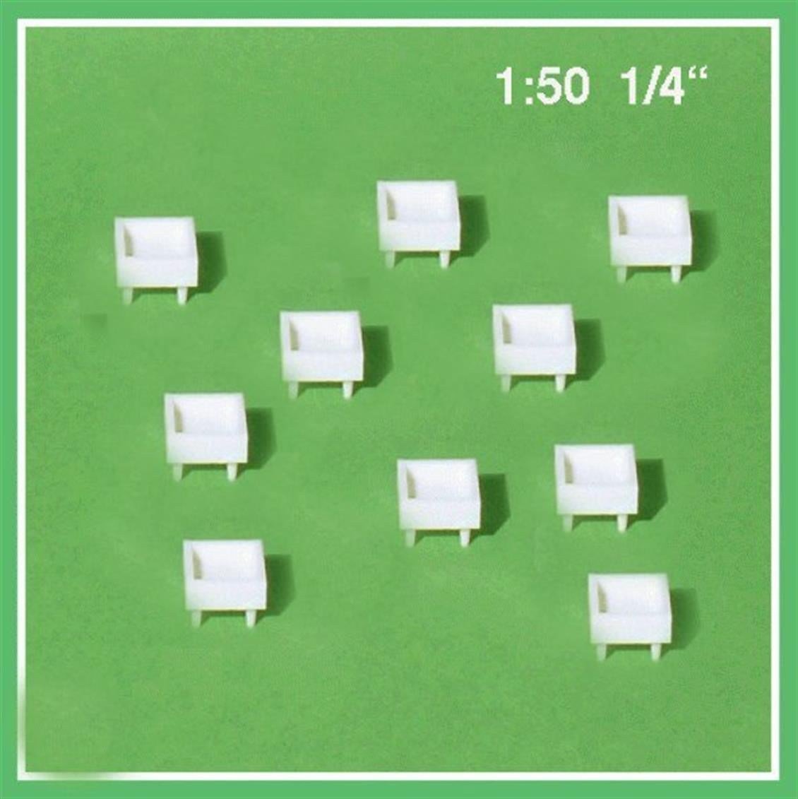 Schulcz 553603 1/50-Saksı -Kare-Beyaz -10 Adet