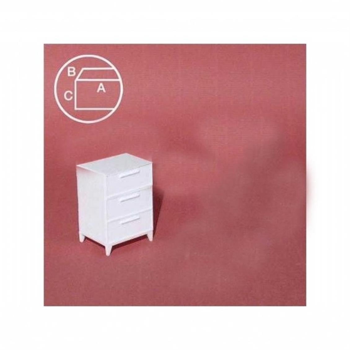 Schulcz 573230 1/25 Ölçek, Komodin -3 Çekmeceli -Beyaz