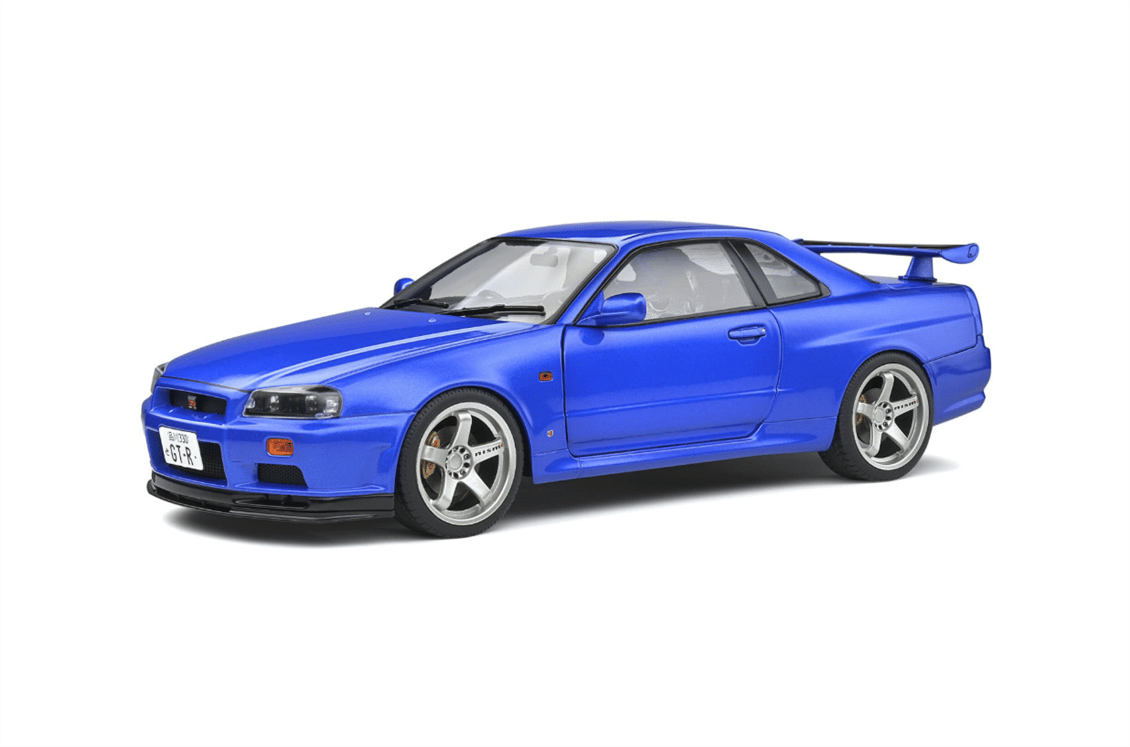 Solido 1804306 1/18 Ölçek, Nissan Skyline GT-R 1989, Bayside Blue, Sergilemeye Hazır Metal Araba Modeli