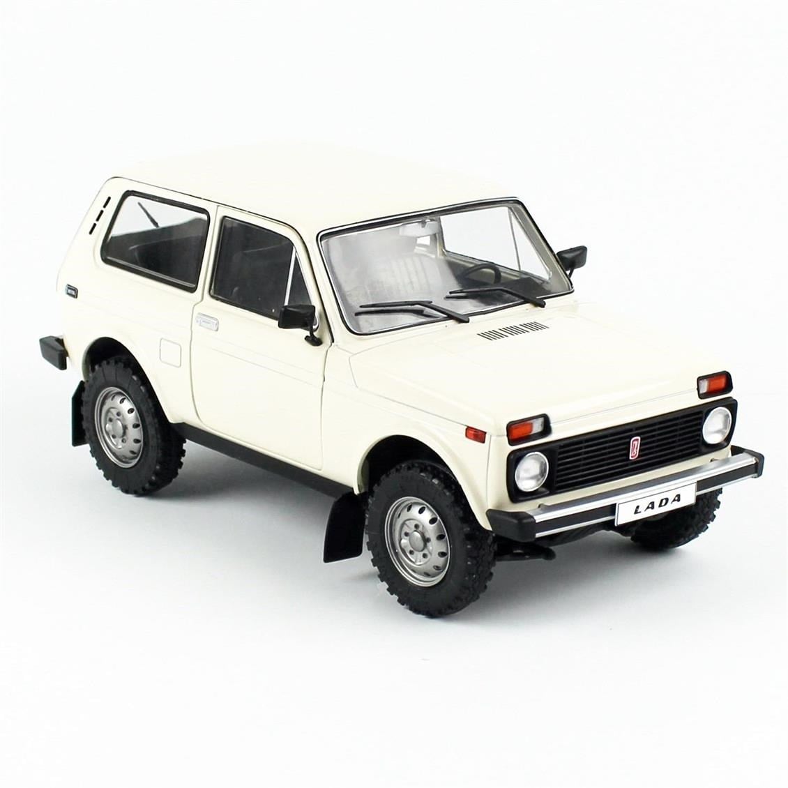 Solido 1807301 1/18 Ölçek, 1980 Lada Niva, Krem Beyaz, Sergilemeye Hazır Metal Araba Modeli