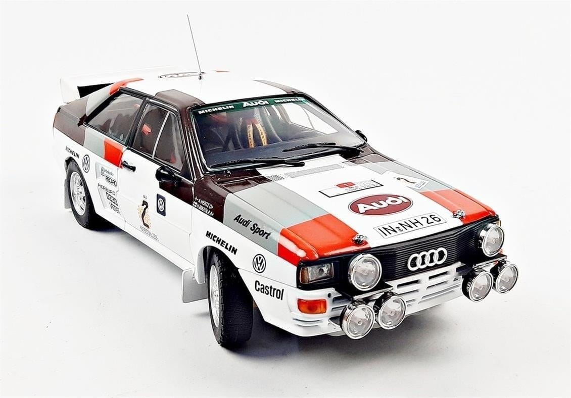 Sunstar 4250 1/18 Ölçek,  Audi Quattro A2, H.Mikkola/A.Hertz Winner Rally Argentina 1983, Sergilemeye Hazır Metal Araba Modeli