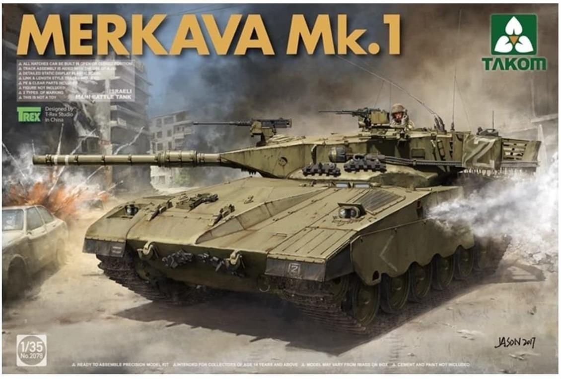 Takom 2078 1/35 Ölçek, Merkava 1 İsrail Ana Muharebe Tankı, Plastik Model kiti