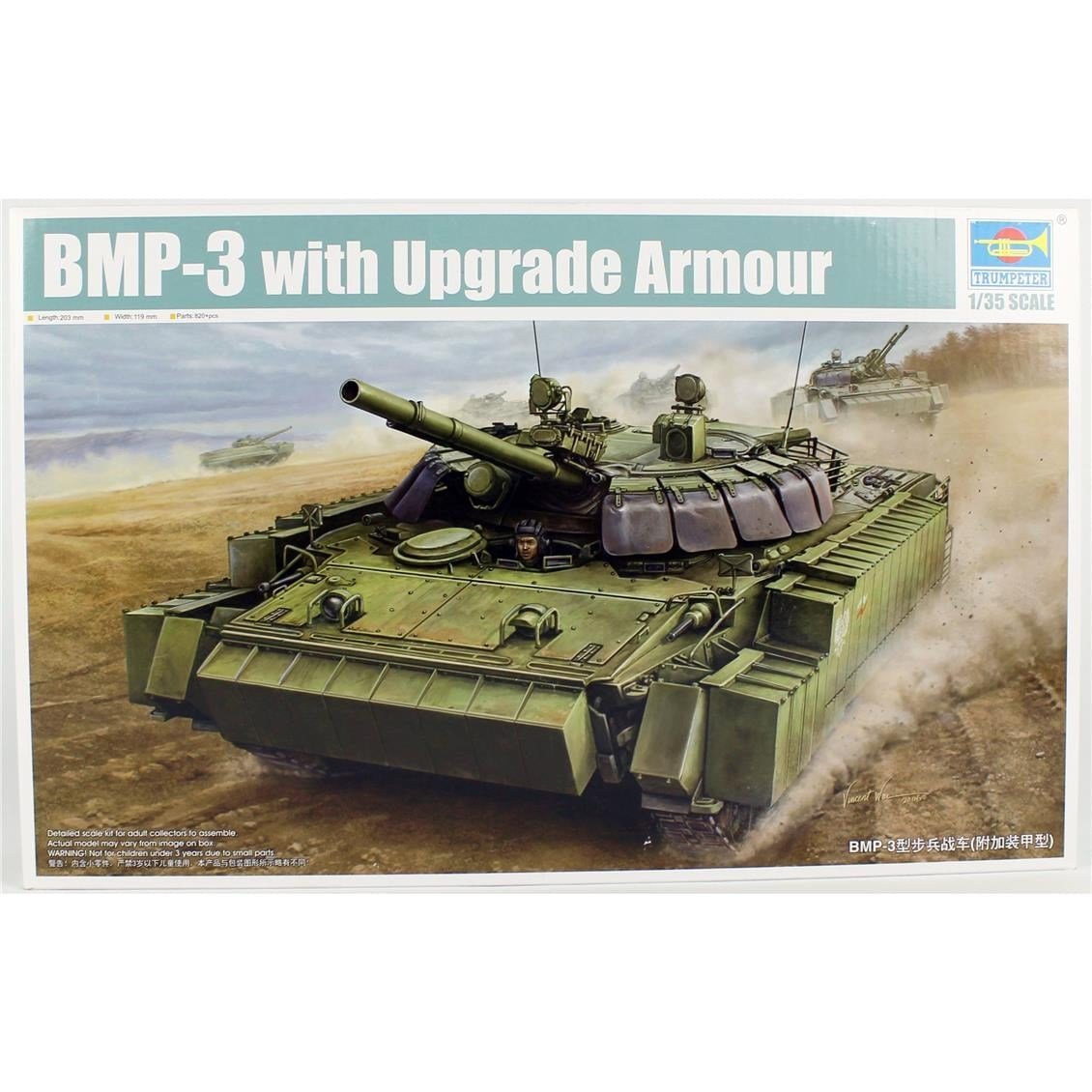 Trumpeter 00365 1/35 Ölçek, BMP-3 (w/ERA Tiles) Tankı, Plastik Model Kiti