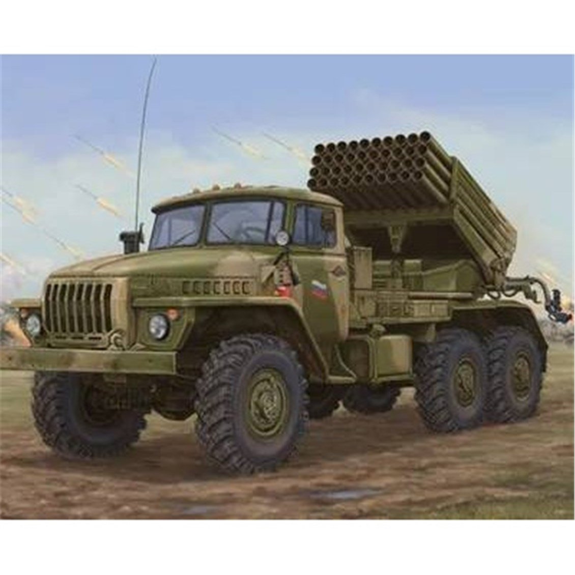 Trumpeter 01014 1/35 Ölçek, Russian BM-21 HAIL MRL, Çok Namlulu Roketatar Plastik Model Kiti