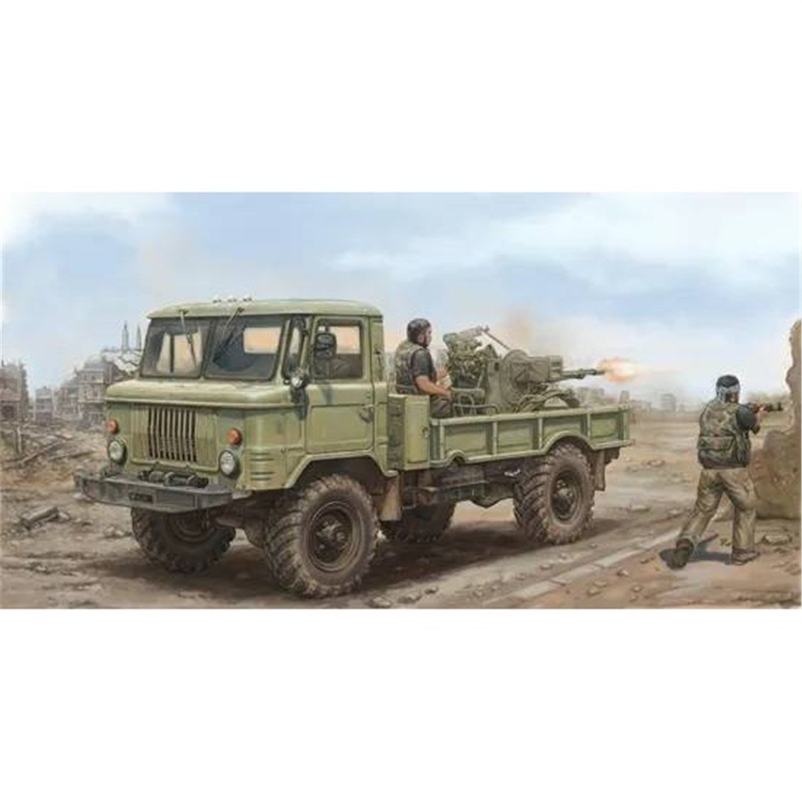 Trumpeter 01017 1/35 Ölçek, Russian GAZ-66 Hafif Askeri Kamyon ve