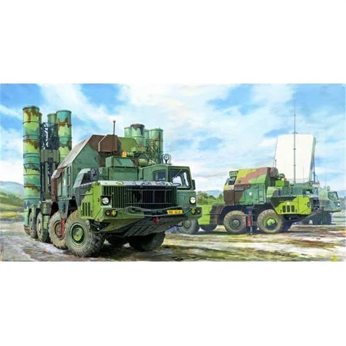 Trumpeter 01038 1/ 53Ölçek, 48N6E Füzesi ile 5P85S Taşıyıcı Rampası, TEL S-300PMU (SA-10 GRUMBLE) Füze Sistemi, Plastik Model K