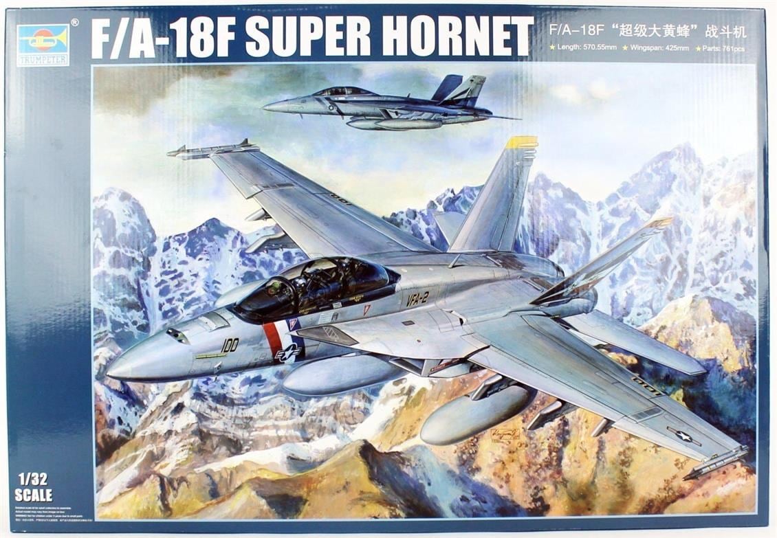 Trumpeter 03205 1/32 Ölçek, F/A-18F Süper Hornet Savaş Uçağı Plastik Model Kiti