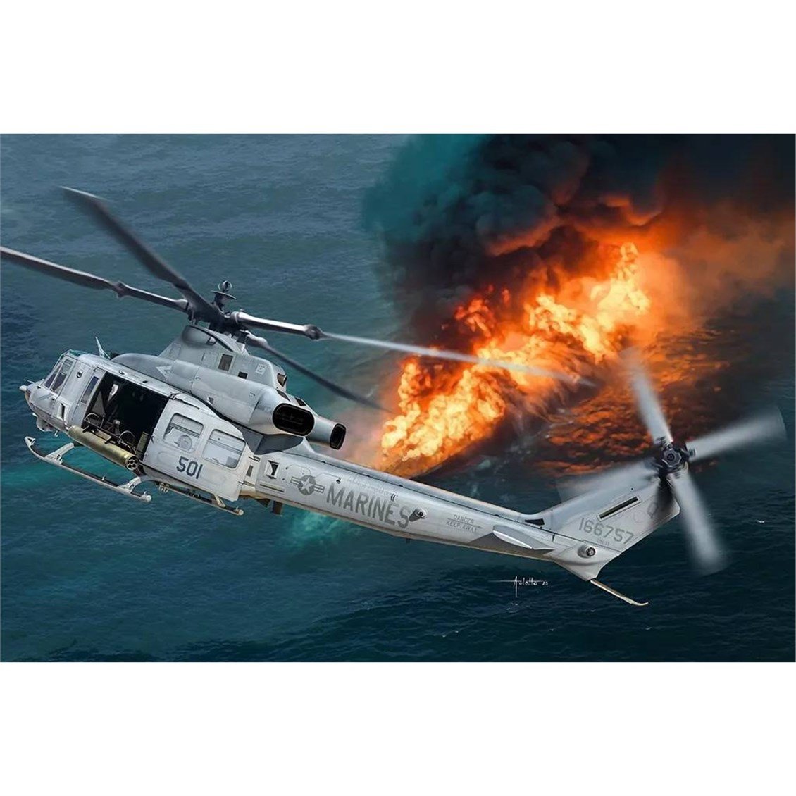 Trumpeter 05118 1/35 Ölçek, UH-1Y Venow, Askeri Helikopter Plastik Model Kiti