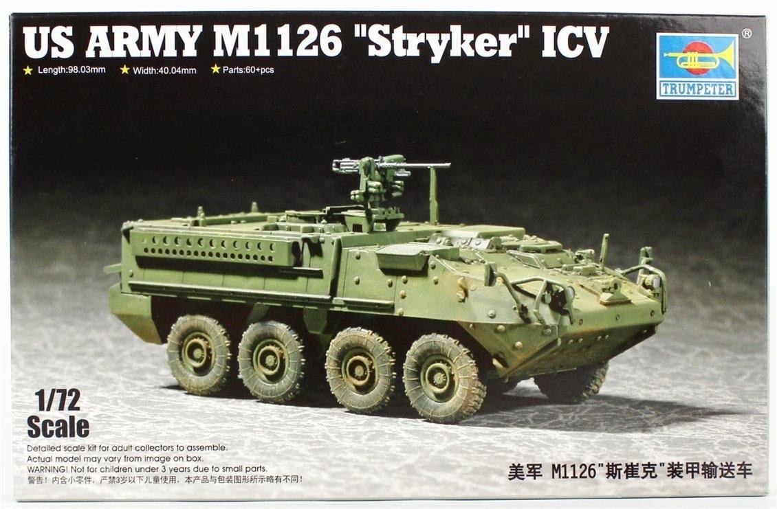 Trumpeter 07255 1/72 Ölçek, Stryker Hafif Zırhlı Araç (ICV) Plastik Model Kiti