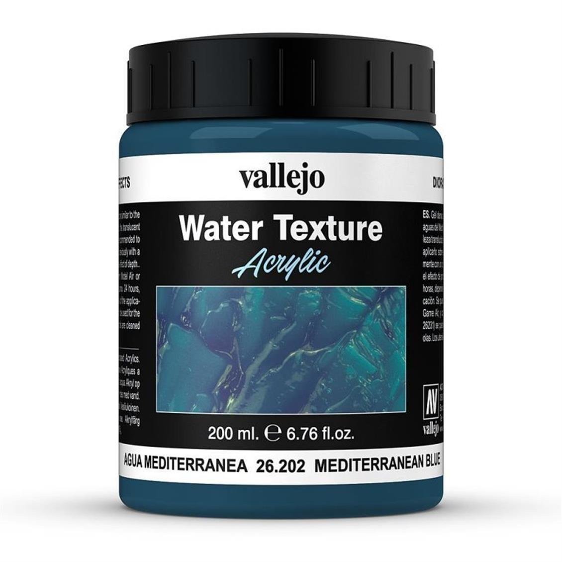Vallejo 26202 200 ml. Mediterranean Blue, Akdeniz Mavisi Su Dokusu