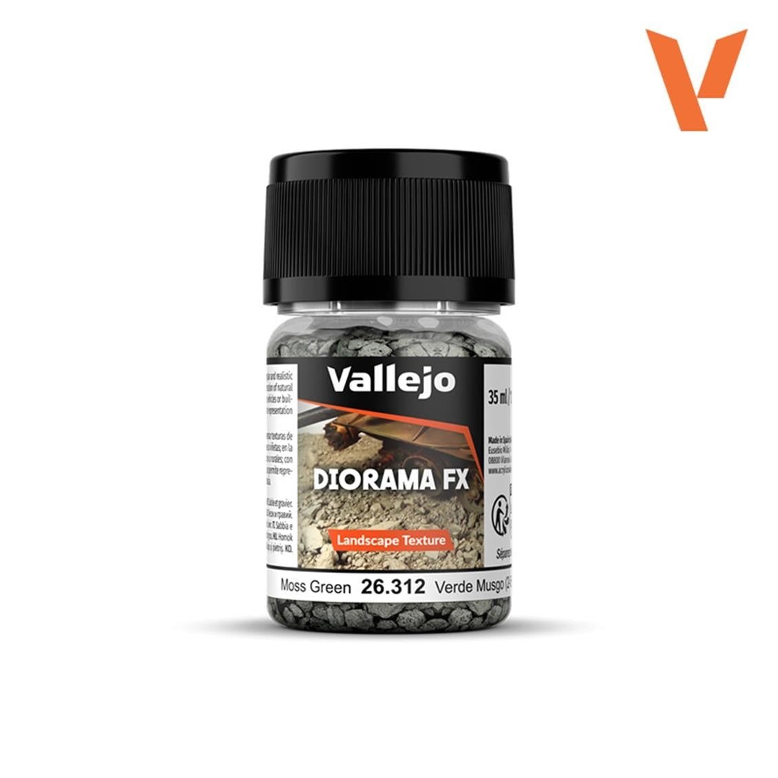 Vallejo 26312 60 gr. Moss Green, 2.0 - 5.0 mm. Büyük Taneli Yüzey Dokusu