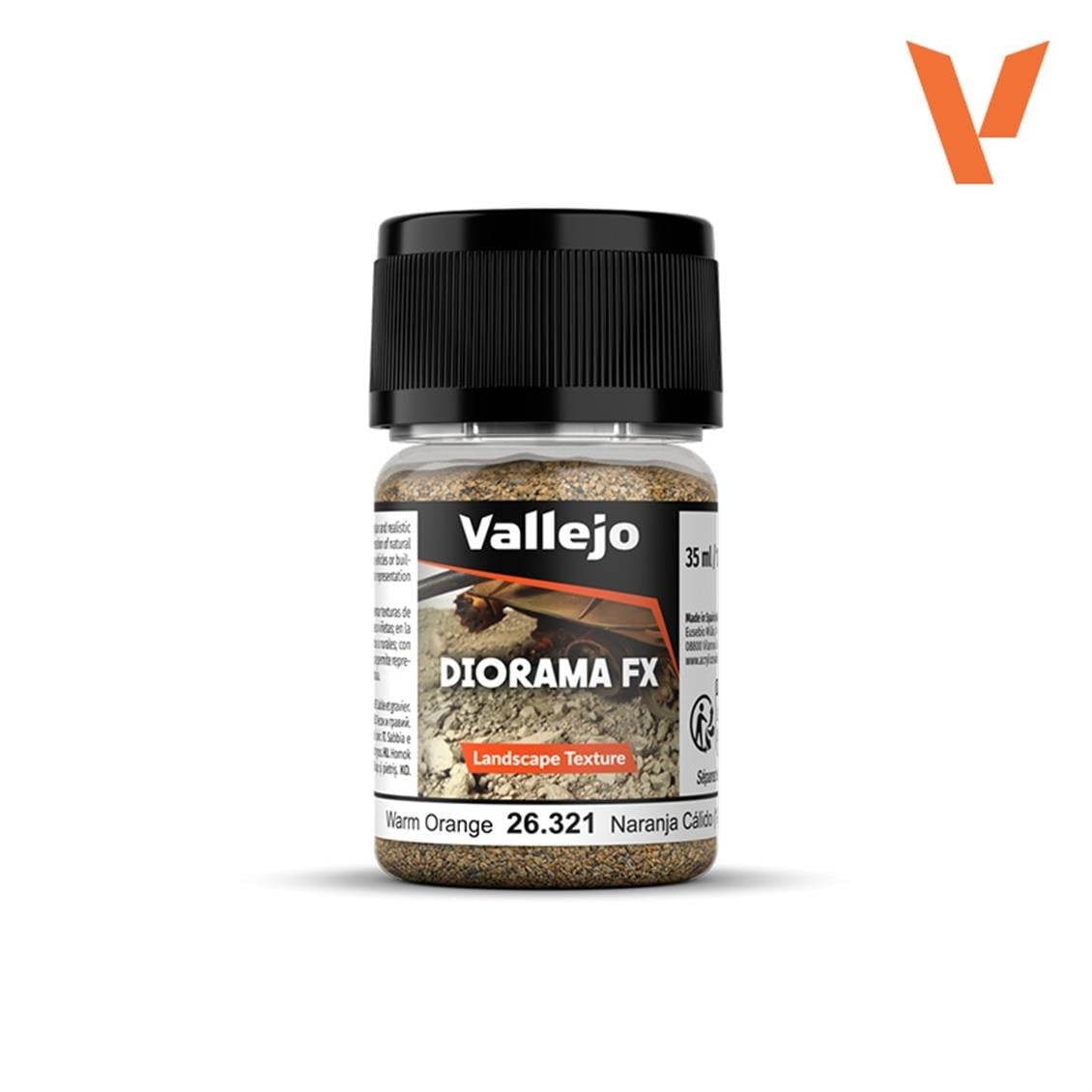 Vallejo 26321 60 gr. Warm Orange, 1.0 - 2.0 mm. Büyük Taneli Yüzey Dokusu
