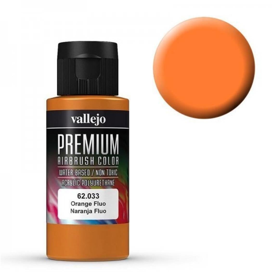 Vallejo 62033 60 ml. Orange Fluorescent, Premium RC Color Serisi Model Boyası