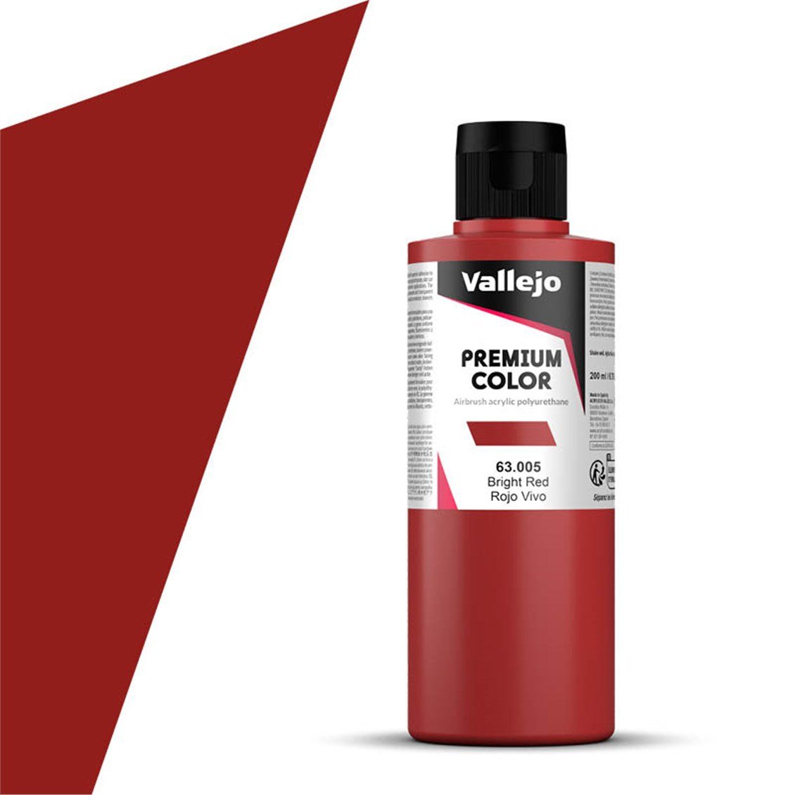Vallejo 63005 200 ml. Bright Red, Premium RC Color Serisi Model Boyası