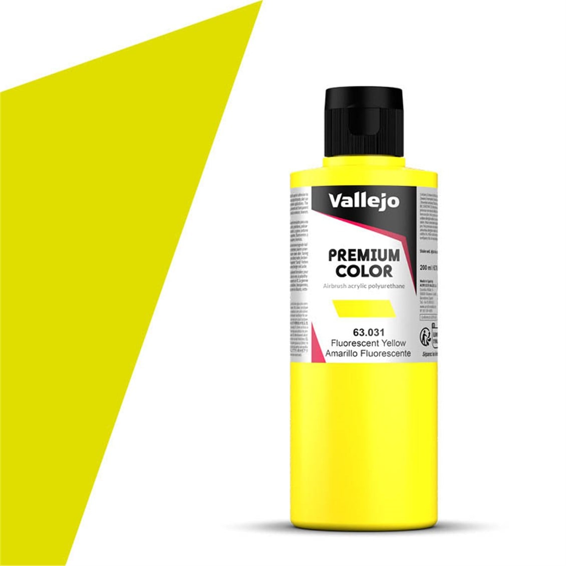 Vallejo 63031 200 ml. Yellow Fluo, Premium RC Color Serisi Model Boyası