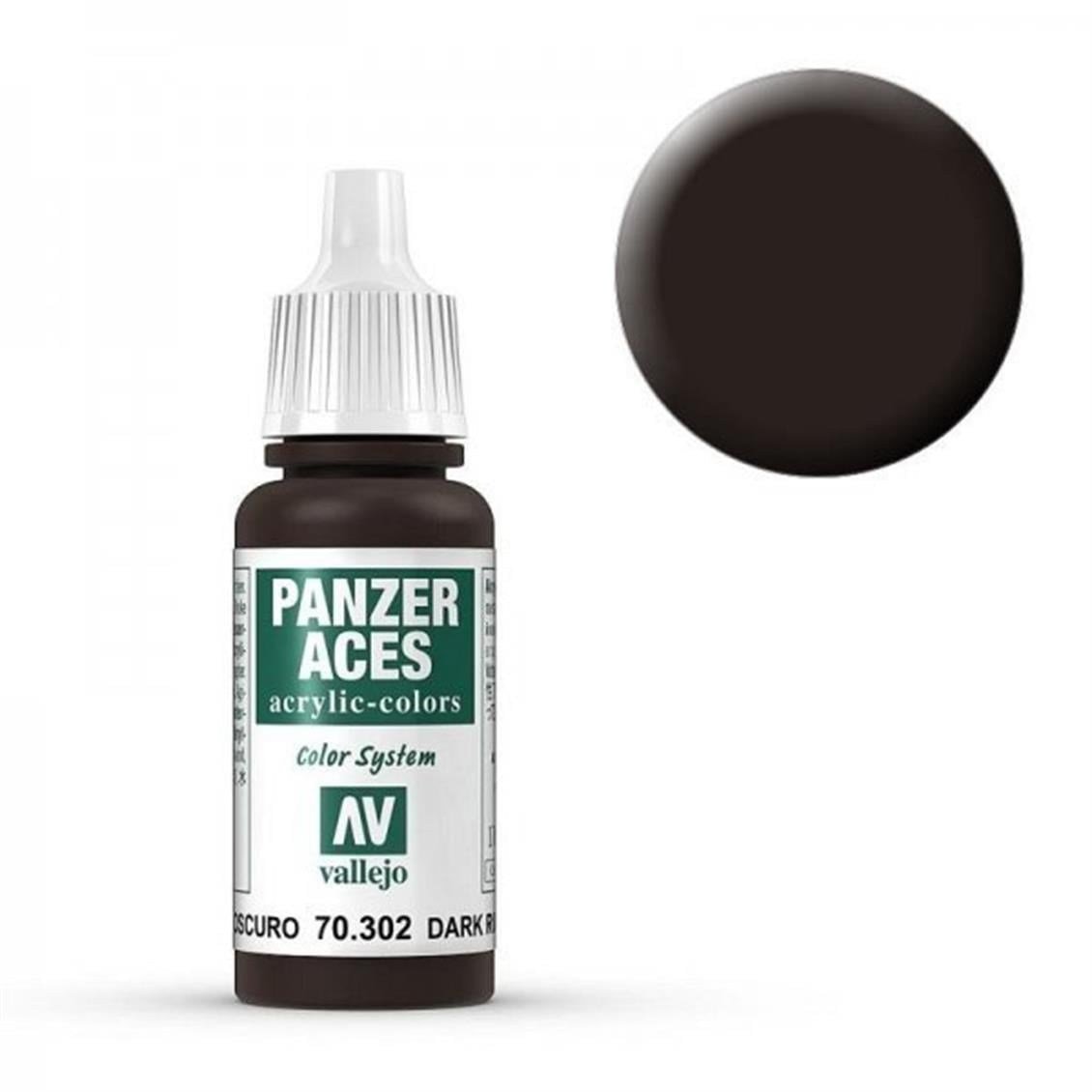 Vallejo 70302 18 ml. Dark Rust, Panzer Aces Serisi Model Boyası