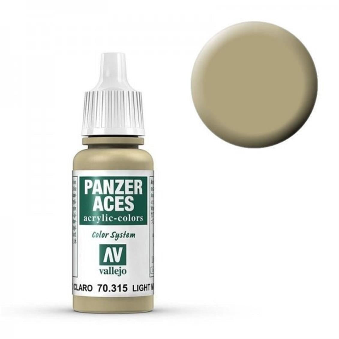 Vallejo 70315 18 ml. Light Mud, Panzer Aces Serisi Model Boyası