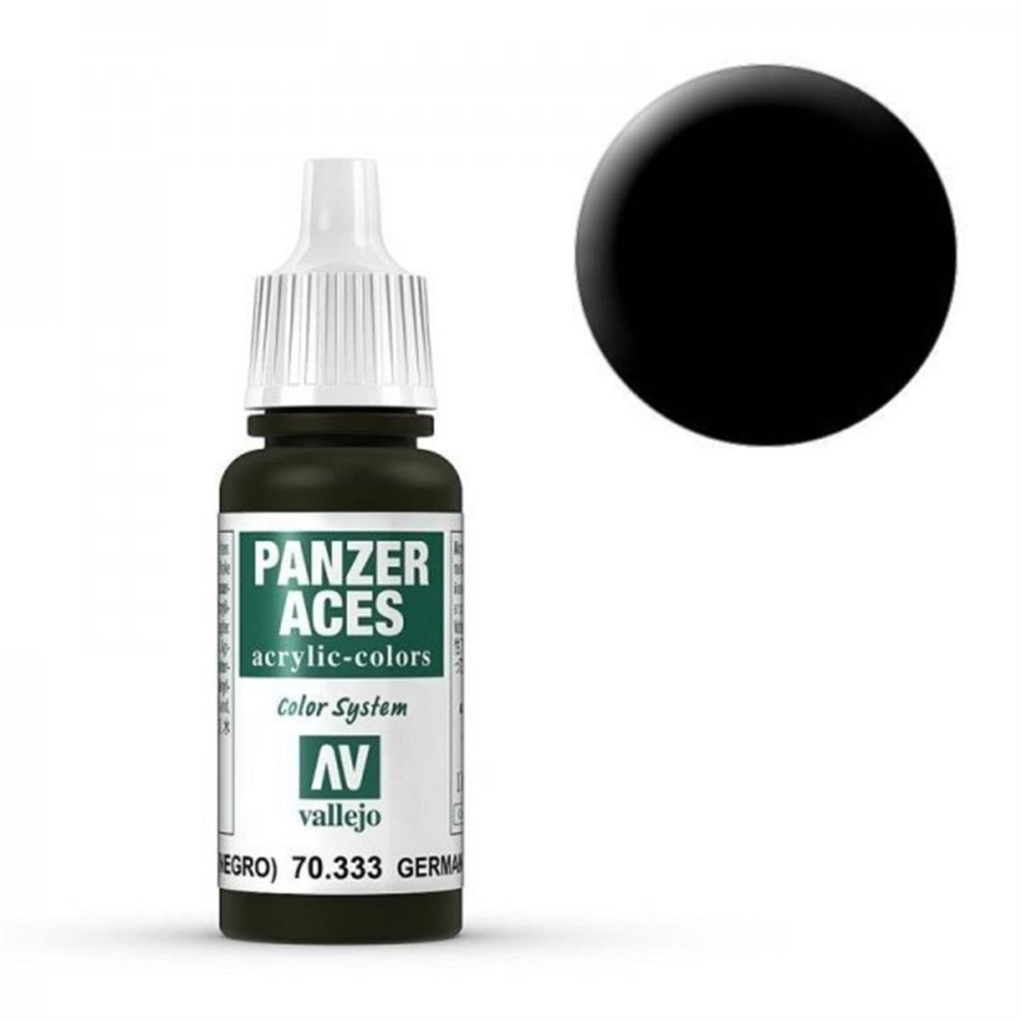 Vallejo 70333 18 ml. German Tanker (Black), Panzer Aces Serisi Model Boyası