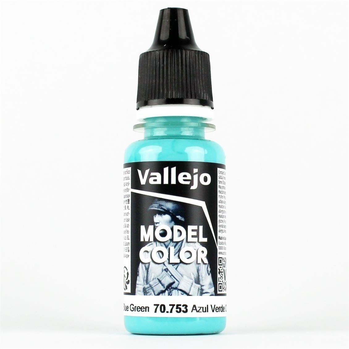 Vallejo 70753 18 ml. (068) Light Blue Green, Model Color Serisi Model Boyası