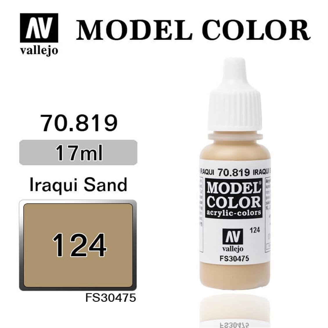 Vallejo 70819 18 ml. (124) Iraqui Sand-Matt, Model Color Serisi Model Boyası