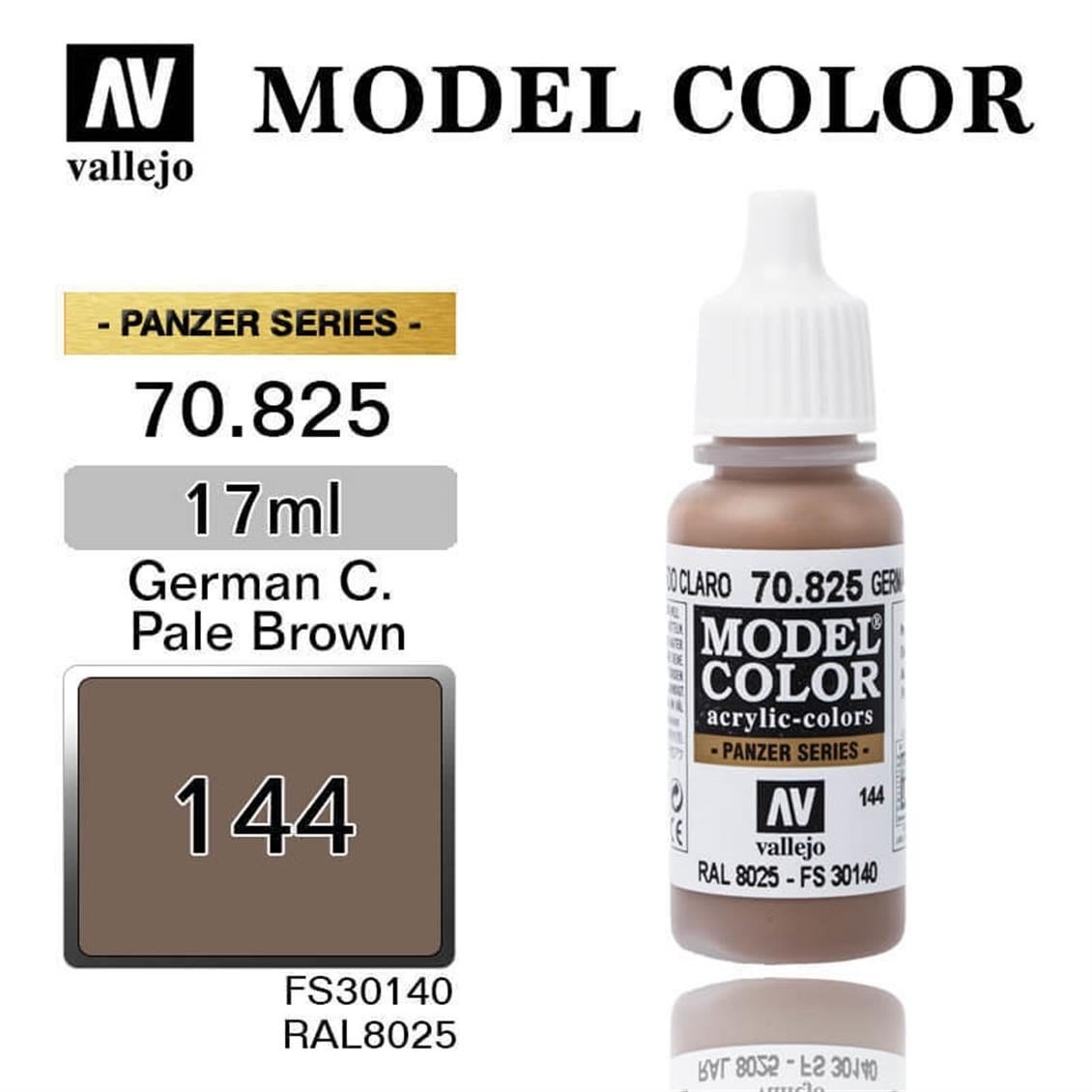 Vallejo 70825 18 ml. (144) German Cam. Pale Brown-Matt, Model Color Serisi Model Boyası
