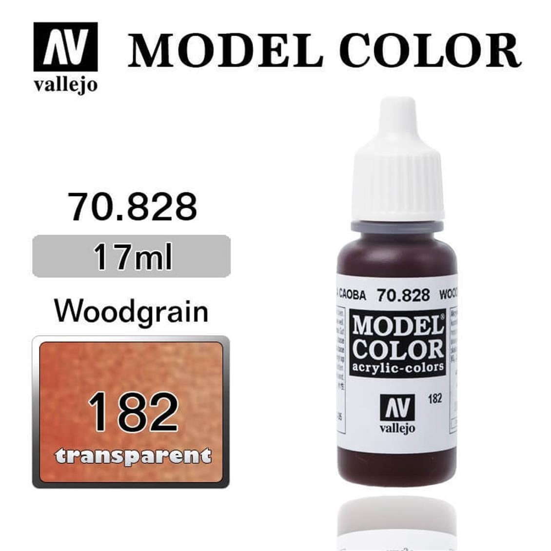Vallejo 70828 18 ml. (182) Woodgrain-Transparent, Model Color Serisi Model Boyası