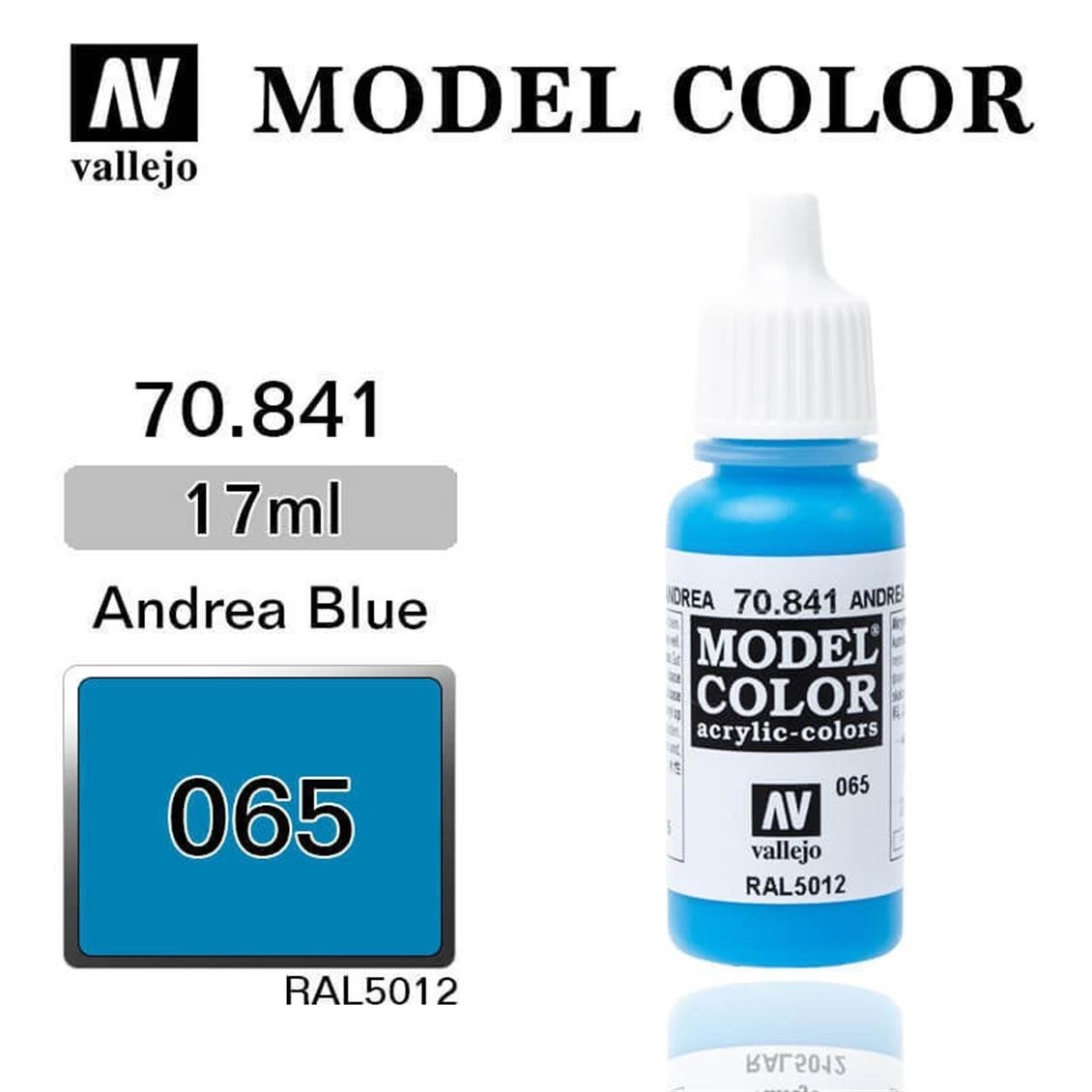Vallejo 70841 18 ml. (65) Andrea Blue-Matt, Model Color Serisi Model Boyası