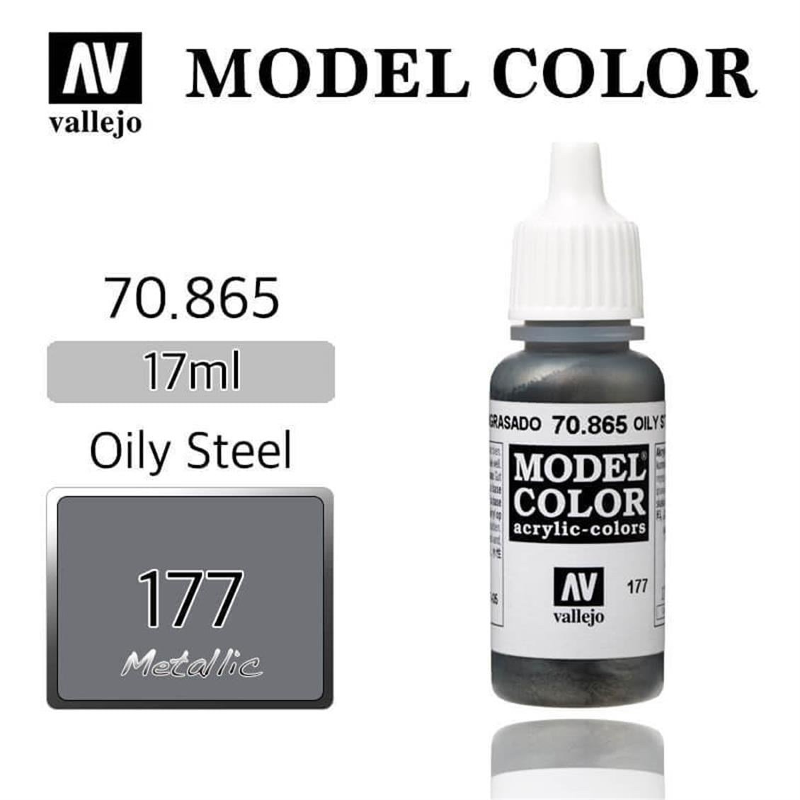 Vallejo 70865 18 ml. (177) Oily Steel-Metallic, Model Color Serisi Model Boyası
