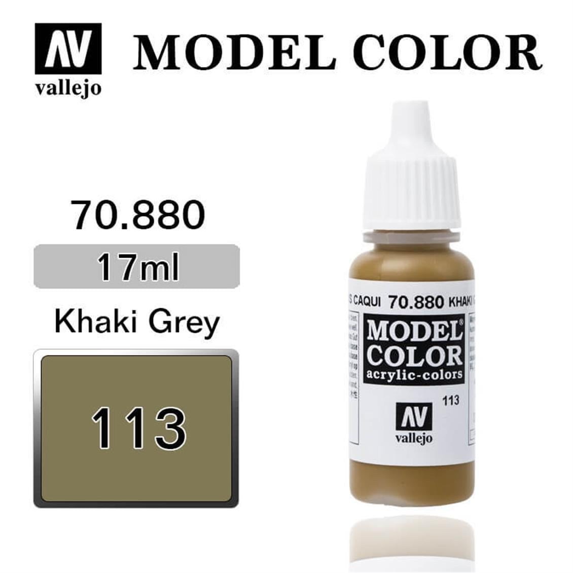 Vallejo 70880 18 ml. (113) Khaki Grey-Matt, Model Color Serisi Model Boyası