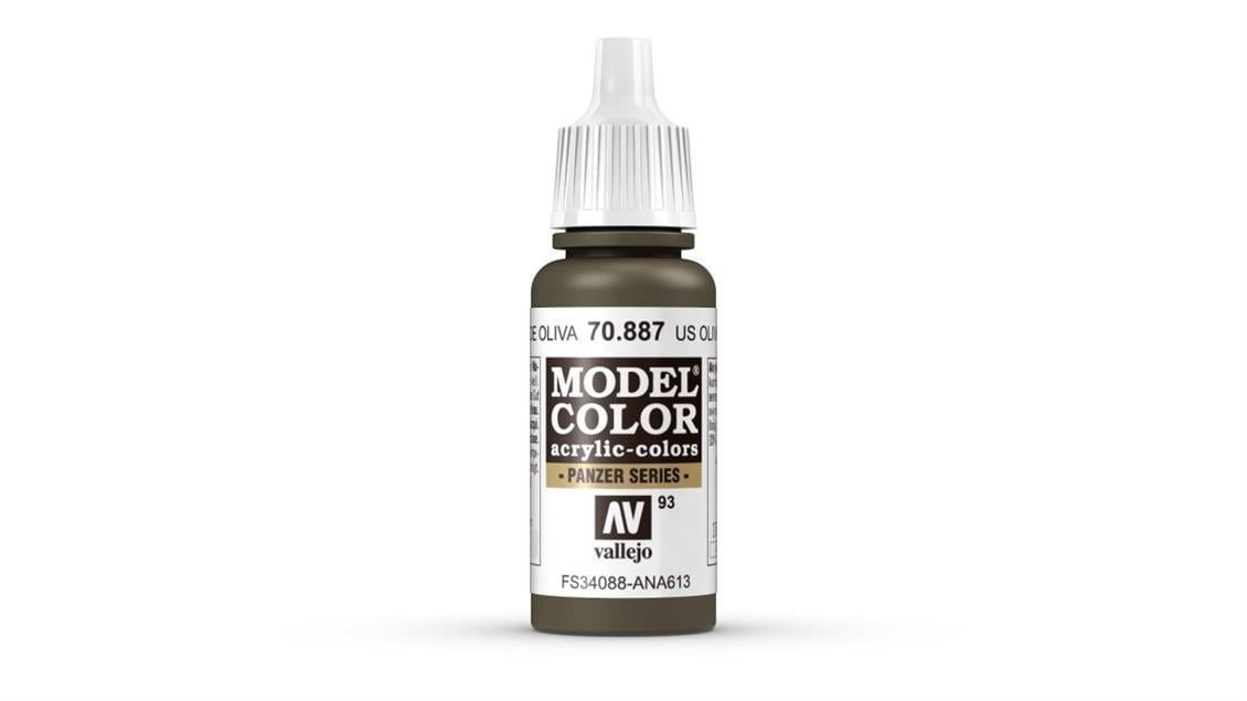 Vallejo 70887 18 ml. (93) US Olive Drab-Matt, Model Color Serisi Model Boyası