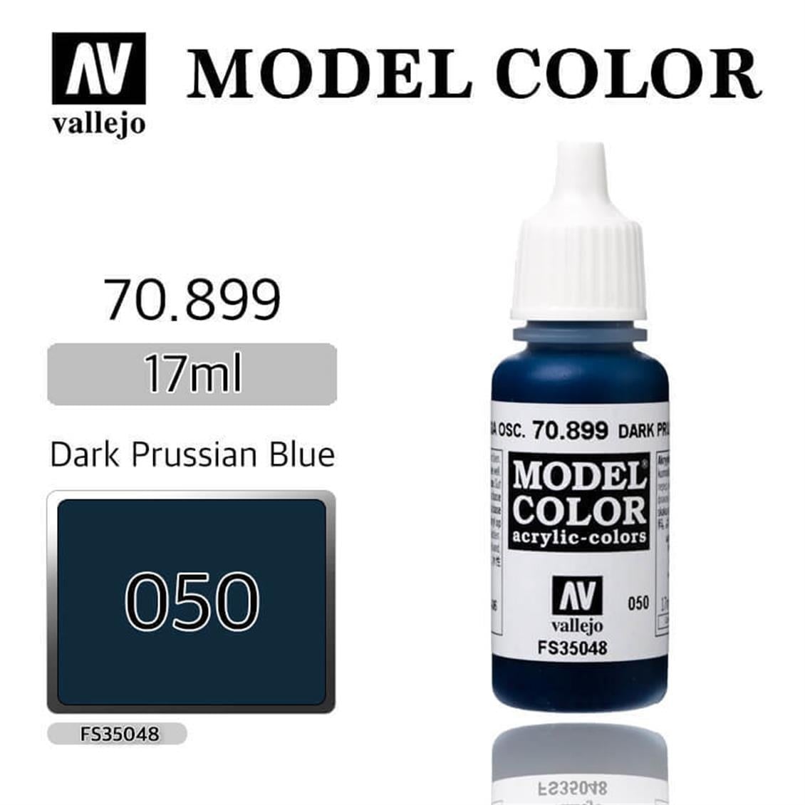 Vallejo 70899 18 ml. (50) Dark Prussian Blue-Matt, Model Color Serisi Model Boyası