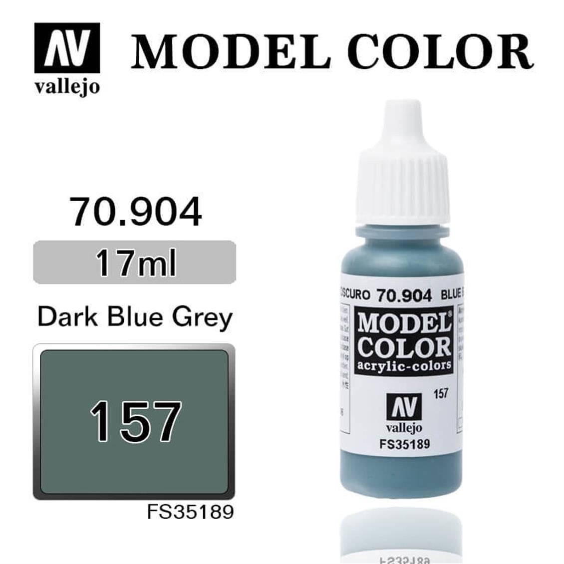 Vallejo 70904 18 ml. (157) Dark Blue Grey-Matt, Model Color Serisi Model Boyası