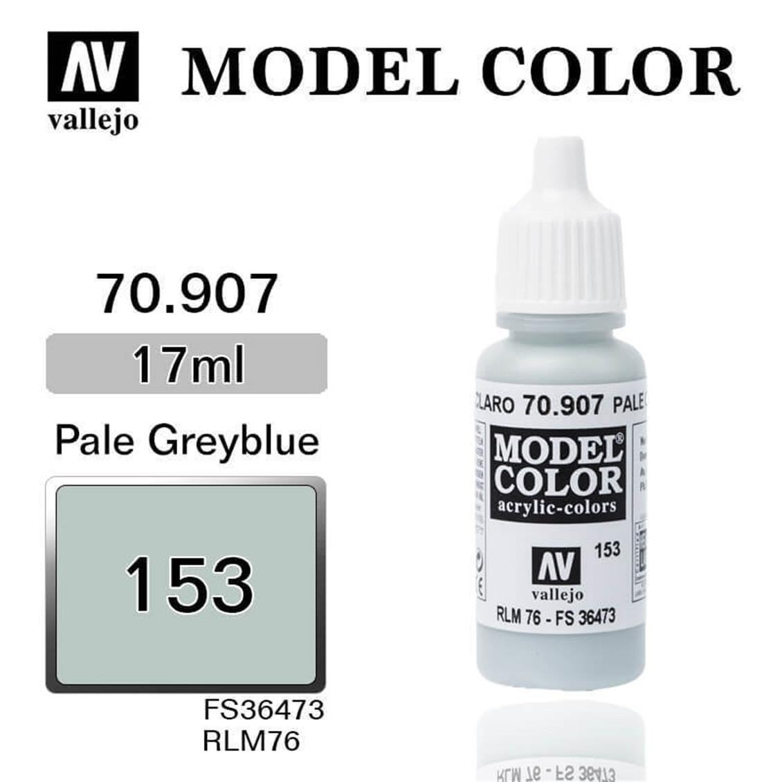 Vallejo 70907 18 ml. (153) Pale Greyblue-Matt, Model Color Serisi Model Boyası