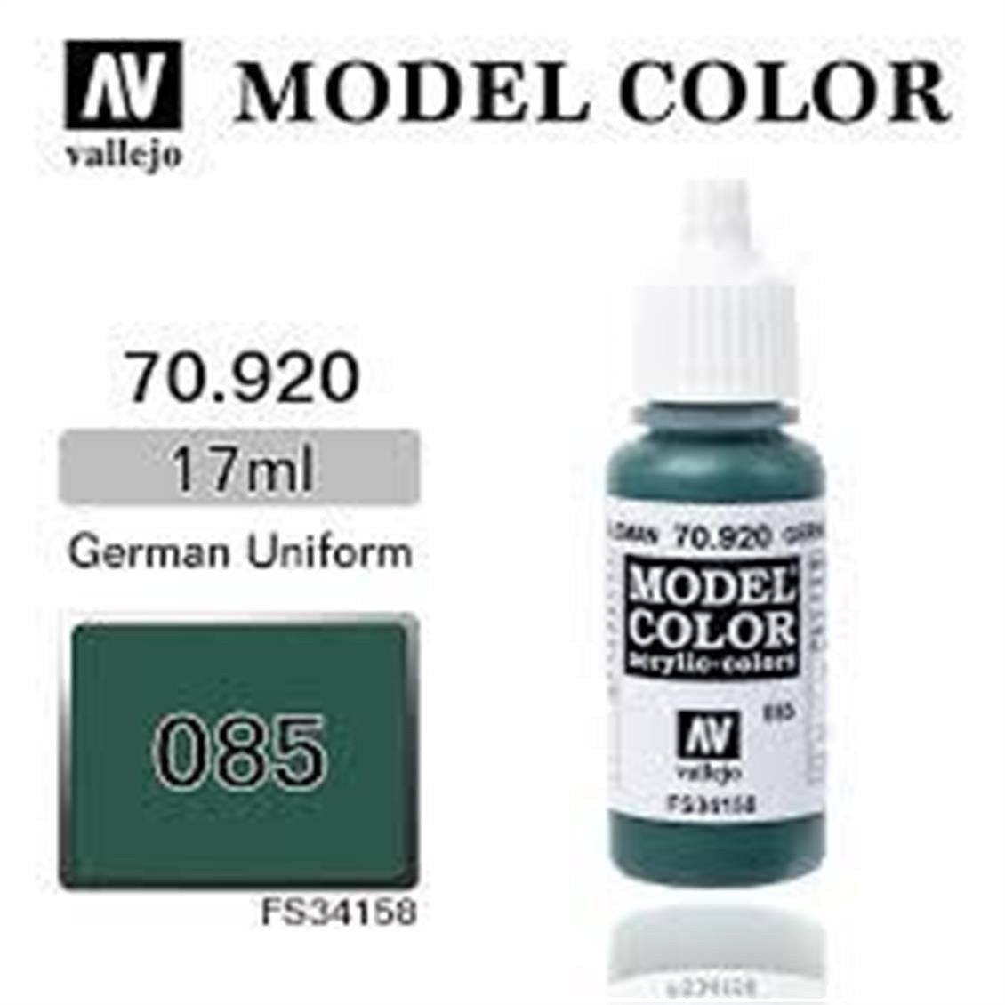 Vallejo 70920 18 ml. (85) German Uniform-Matt, Model Color Serisi Model Boyası