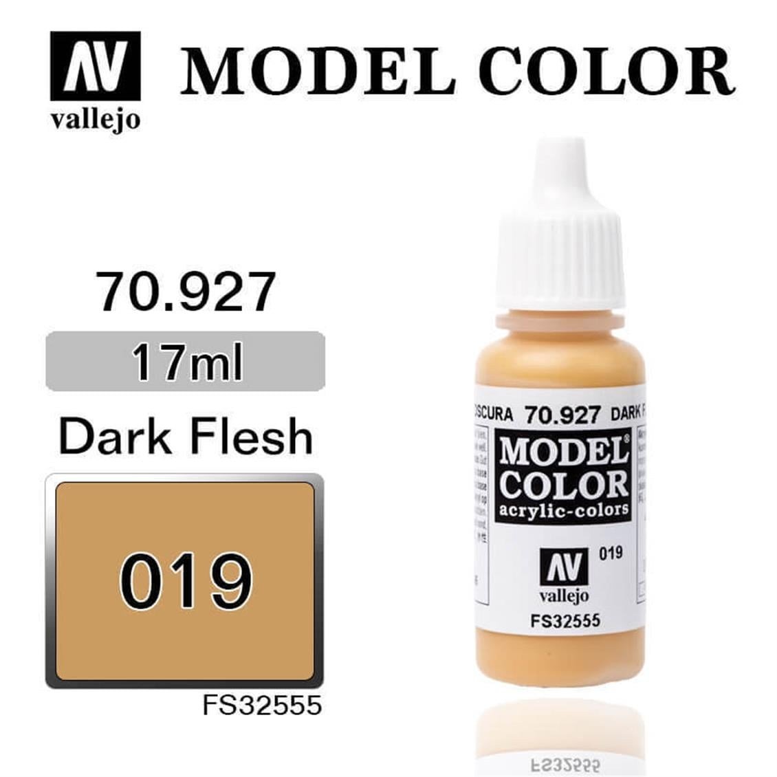 Vallejo 70927 18 ml. (19) Dark Flesh-Matt, Model Color Serisi Model Boyası