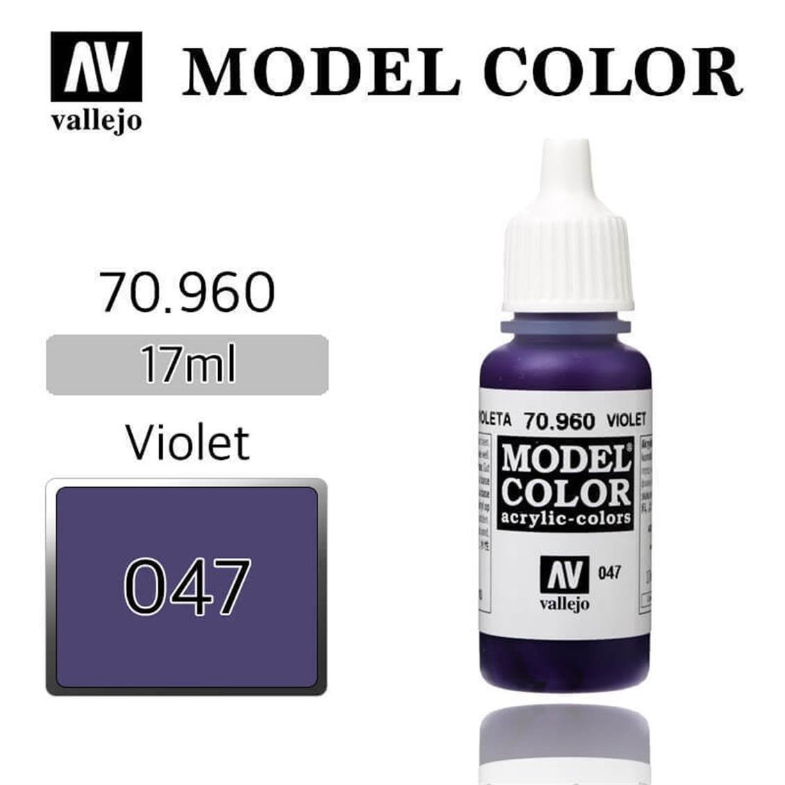 Vallejo 70960 18 ml. (47) Violet-Matt, Model Color Serisi Model Boyası