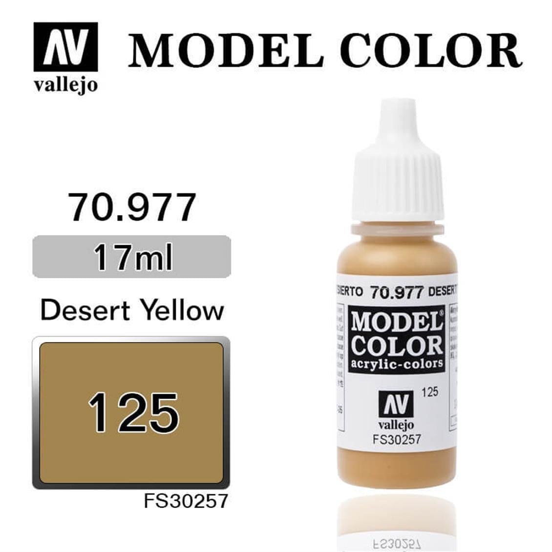 Vallejo 70977 18 ml. (125) Desert Yellow-Matt, Model Color Serisi Model Boyası