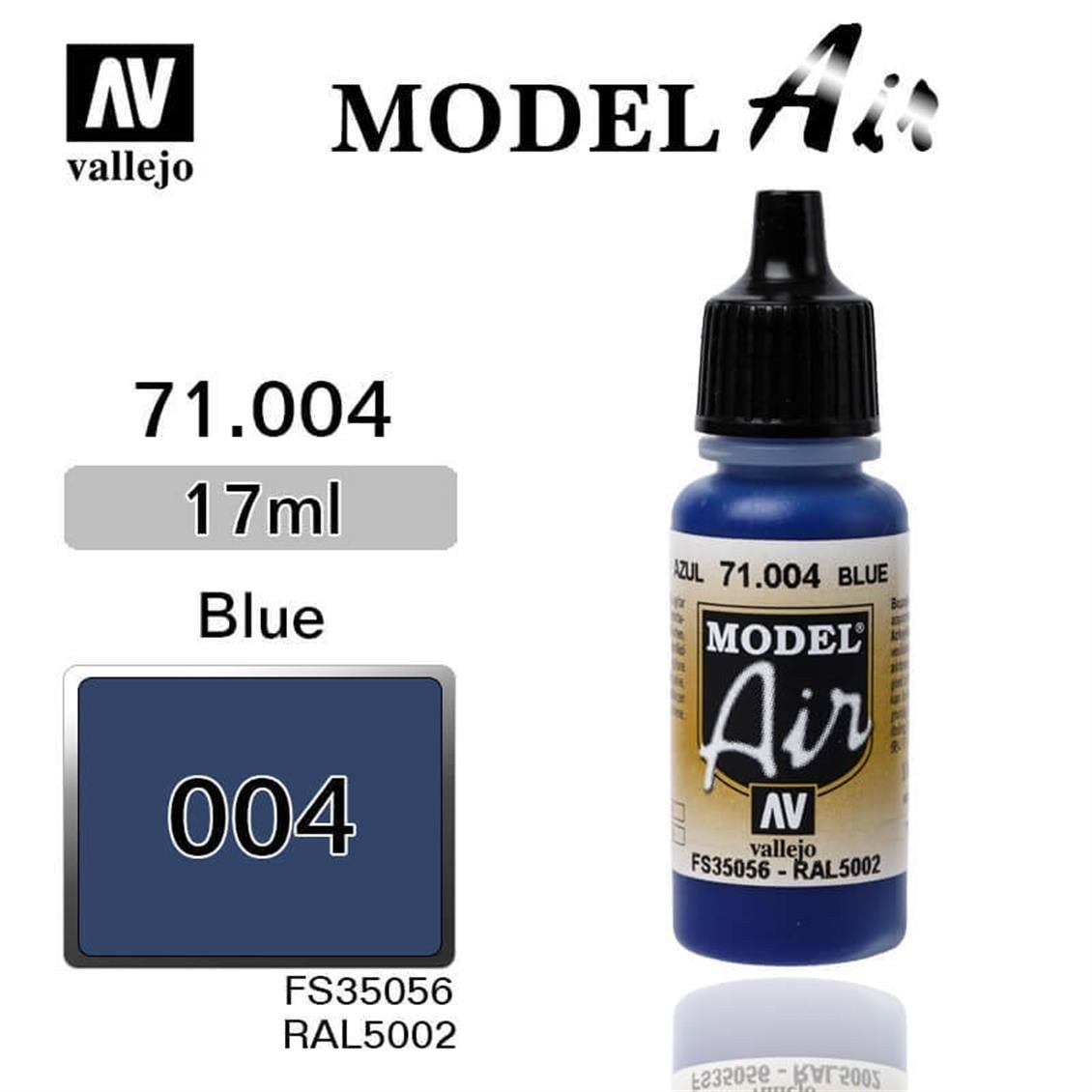Vallejo 71004 18 ml. Blue, Model Air Serisi Model Boyası