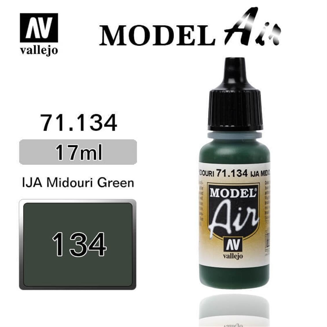 Vallejo 71134 18 ml. IJA Midouri Green, Model Air Serisi Model Boyası