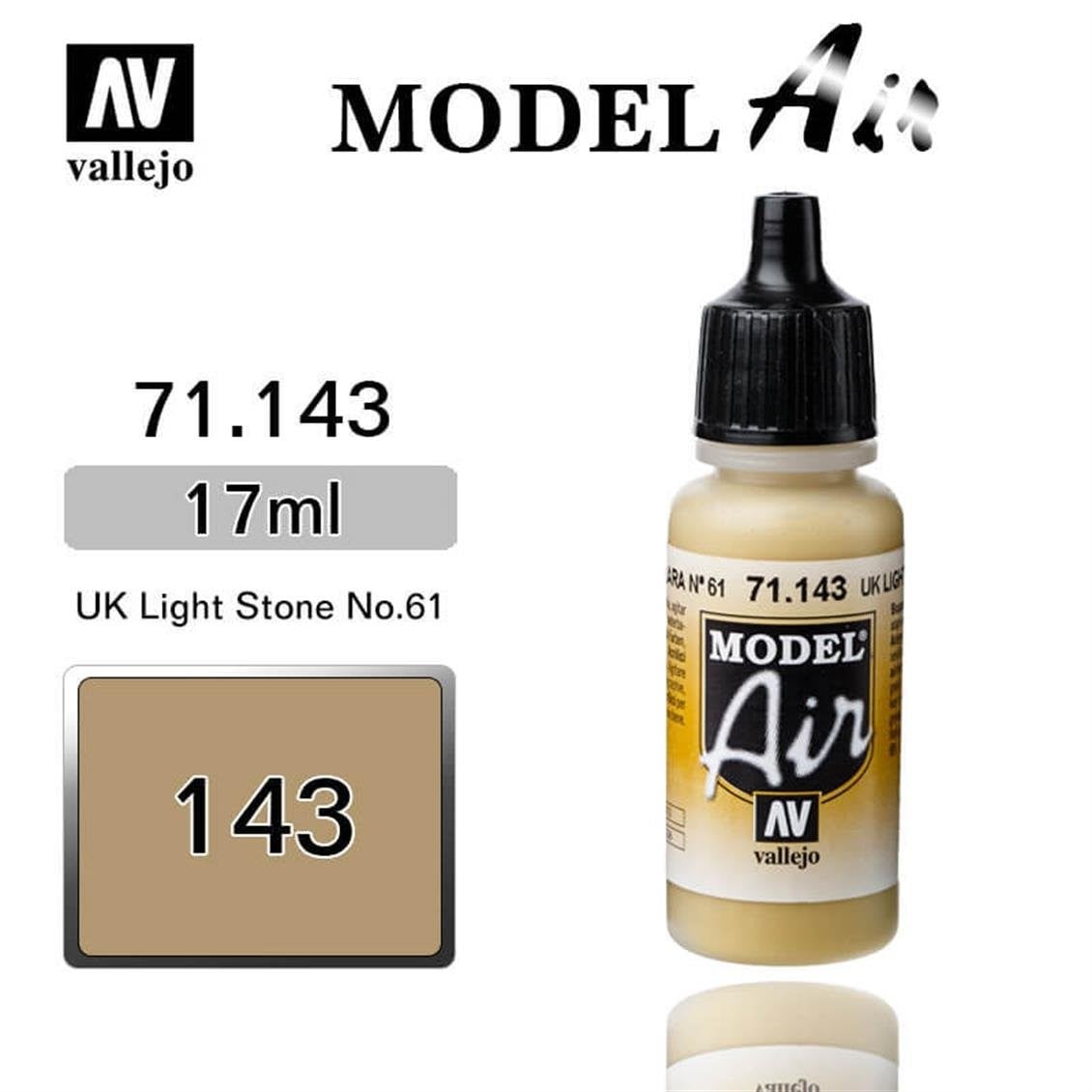Vallejo 71143 18 ml. UK Light Stone, Model Air Serisi Model Boyası