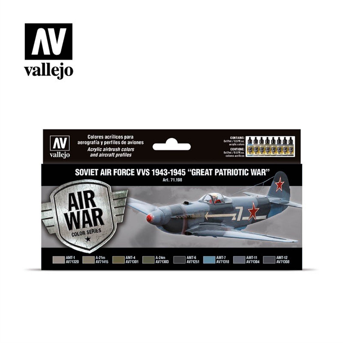 Vallejo 71198 16x18 ml. 1943  To 1945 Great Patriotic War , Model Air Serisi Model Boyası Seti