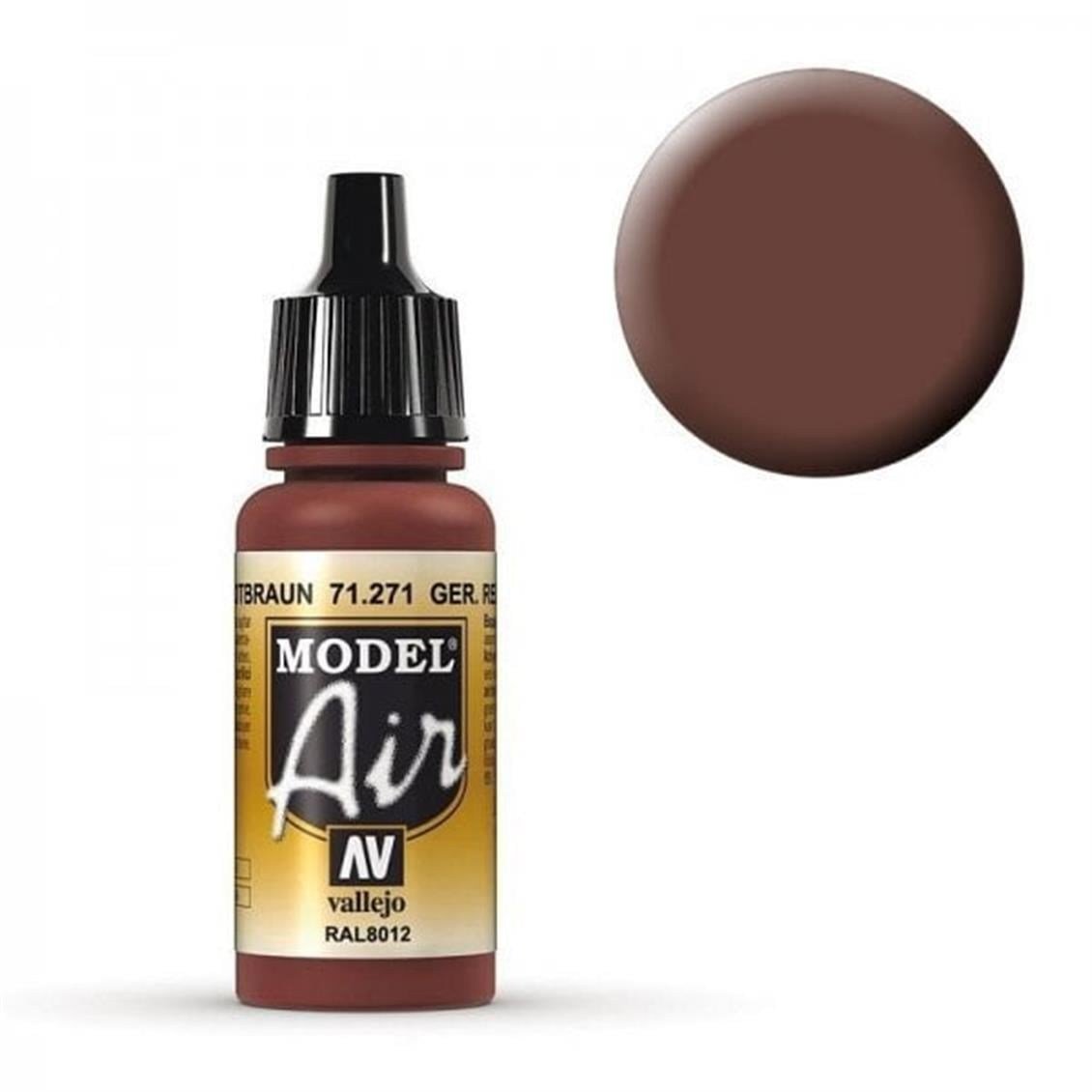 Vallejo 71271 18 ml. Ger. Red Brown, Model Air Serisi Model Boyası