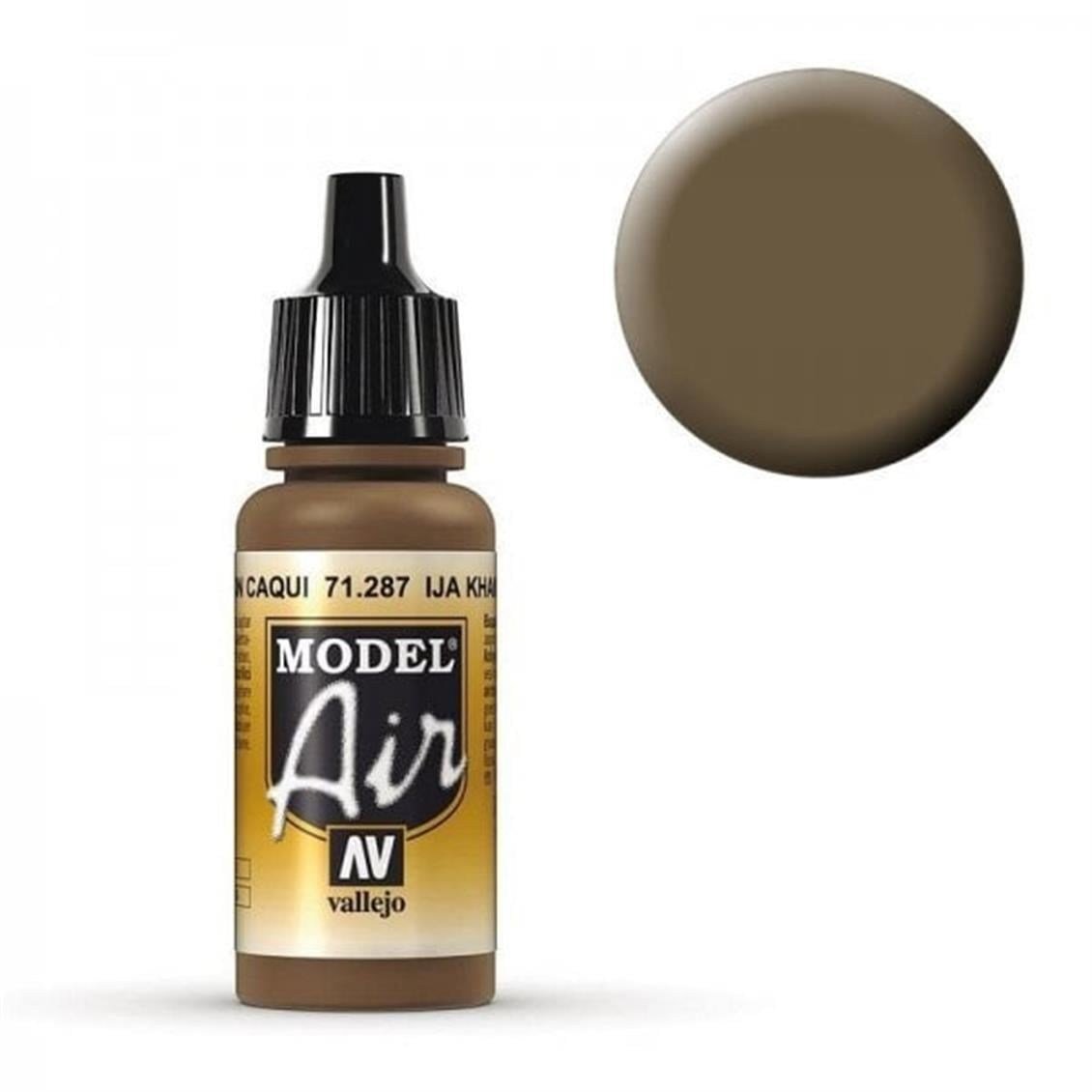 Vallejo 71287 18 ml. UJA Khaki Brown, Model Air Serisi Model Boyası