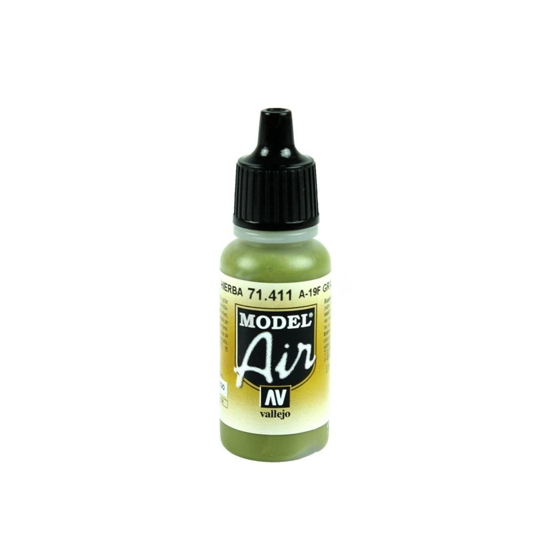 Vallejo 71411 18 ml. A-19F Grass Green, Model Air Serisi Model Boyası