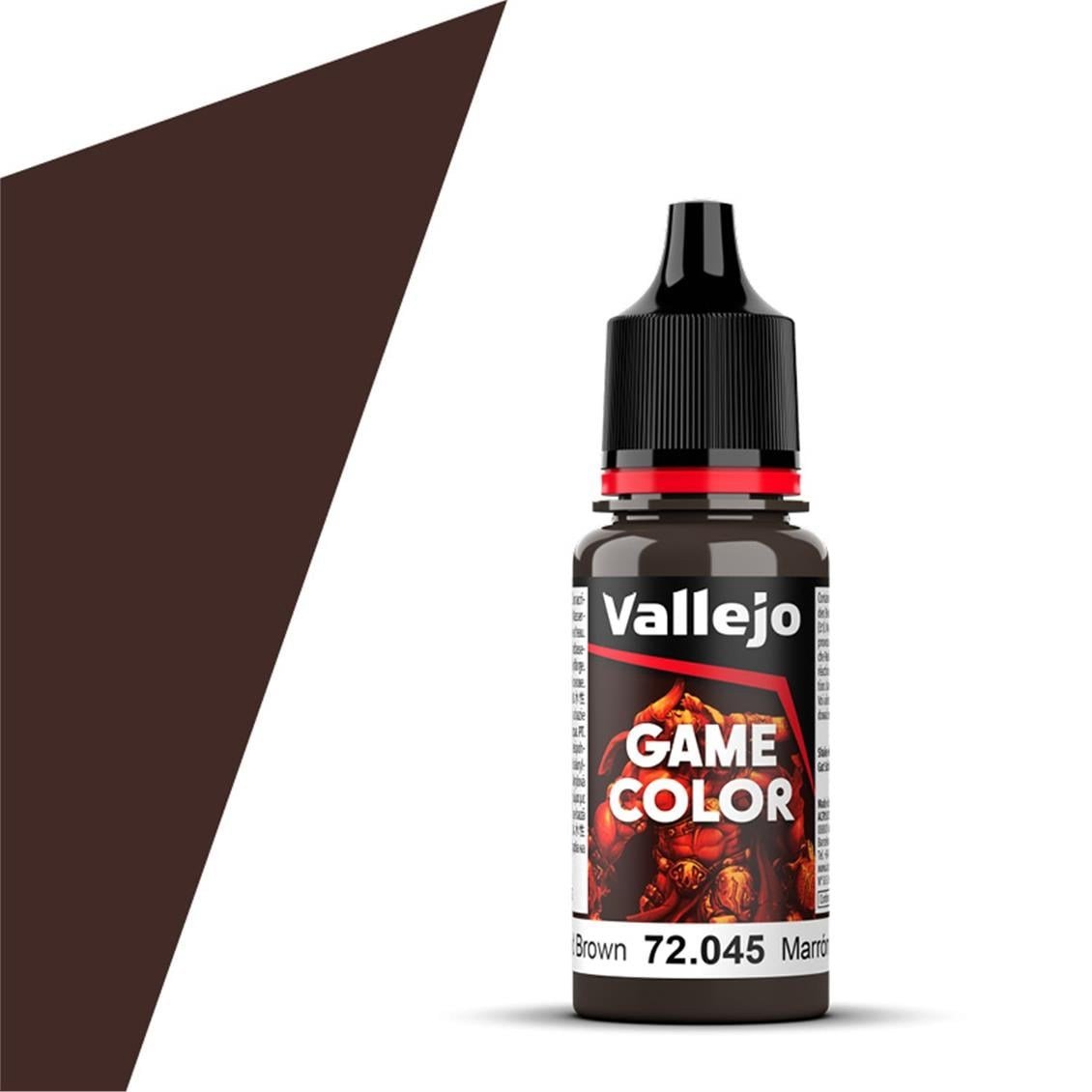 Vallejo 72045 18 ml. Charred Brown, Game Color Serisi Model Boyası